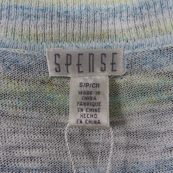 Lightweight Blue and Tan Striped Spense Sweaters Sz. S - Picture 5 of 14